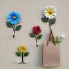 Clothes Hook Wall-mounted Space-saving Iron Strong Bearing Flower Design Key Hook for Bathroom