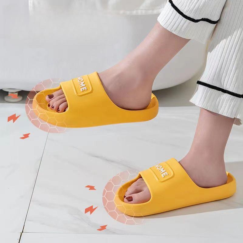 Letter Slippers Female Indoor Home Bathroom Thick Bottom Home Non-slip Sandals Women Out Wear Slippers