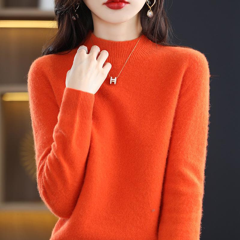 Женский свитер из 100% мериносовой шерсти, СОВРЕМЕННЫЙ НОВЫЙ зимний вязаный пуловер SAGA, осенний джемпер, женские вязаные топы с длинным рукавом