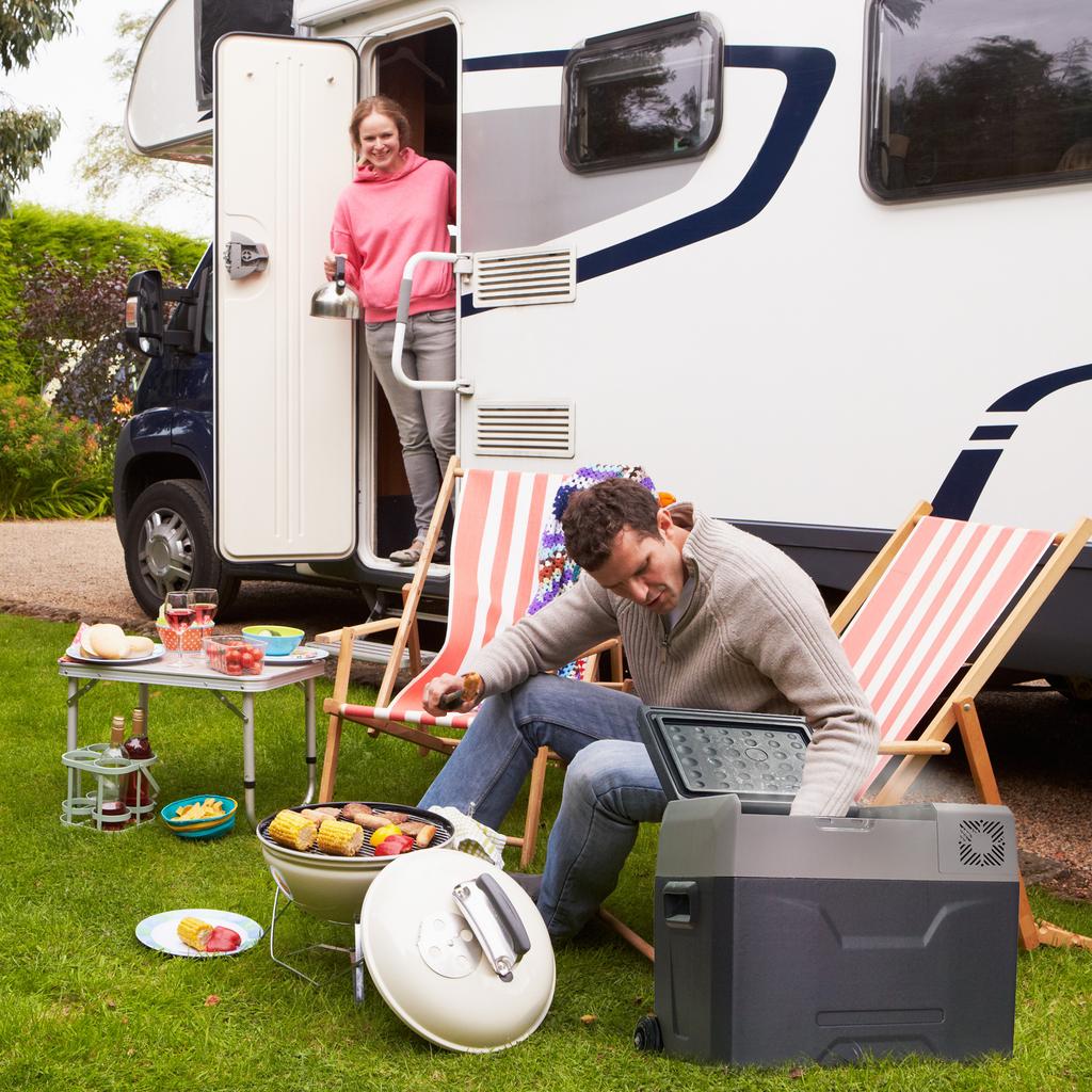Car Refrigerator, Portable 12/24V 50 Litre Compressor Fridge Freezer, Electric Cooler Box for Camping, Travel, Picnic, Down to -20 degrees C