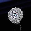 Five-carat Luxury Diamond Zircon Necklace Ring Earrings Set Bridal Wedding Accessories