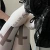 Новые носки Харадзюку с белым принтом букв, готический ретро-стиль Y2K, эмо-мода, каваи, 2000-е, тонкие носки до колена для косплея, милые