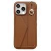 For iPhone 14 Pro Case with Card Slot Wristband Kickstand PU Leather+PET Phone Cover