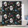 Multicolored Sugar Skulls Shower Curtain Decorative Bathtub Liner for Bathroom Accessories Home Furnishings