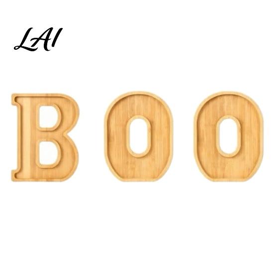 Halloween Fruit Platter 3Pcs BOO Letters Tray Large Fillable Candy Server Snacks Holiday Holder Cookies Platter Spooky Serving Tray Decor for Movie