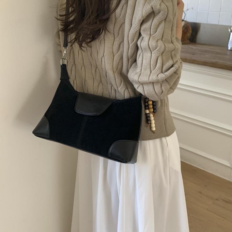 Вместительная ретро замшевая сумка подмышку женская новая модная сумка на плечо модная универсальная сумка-тоут для поездок на работу