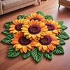 Sunflower Floor Mat Non-Slip Living Room Rug Farmhouse Area Rug Decorative Flower Carpet for Bedroom Playroom Bathroom