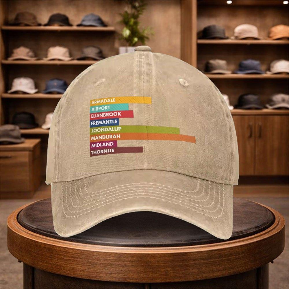 A UnisexS Colorful Striped Baseball Cap Adjustable And Stylish for Outdoor Use Featuring an Urban Design This Lightweight And F