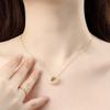 [Bijou Holic] 92.5 Silver Gold-Plated Square Cubic Ring Necklace