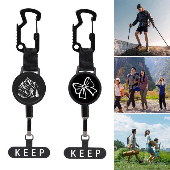 Пряжка для мобильного телефона Выдвижной держатель с шнуром 60 см для быстрого доступа Нержавеющая сталь Противоугонный ремень-зажим Аксессуар для телефона