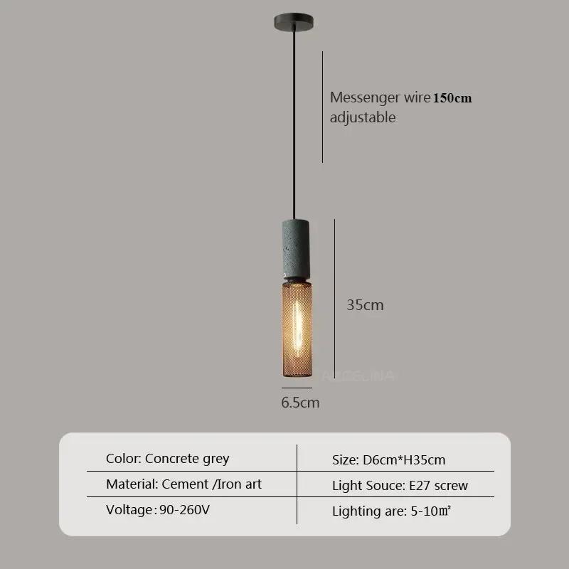 Промышленный подвесной светильник, креативная подвесная лампа с цементной головкой для спальни, гостиной, столовой, бара, ресторана, светодиодный светильник в стиле ретро