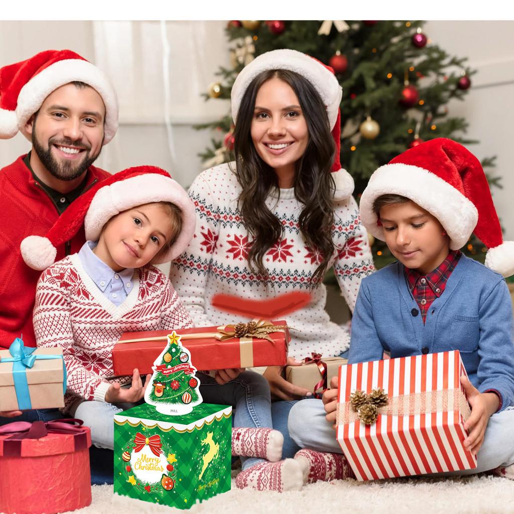 Подарочная коробка с узором на тему Рождественской зеленой елки, декор для рождественских и праздничных мероприятий