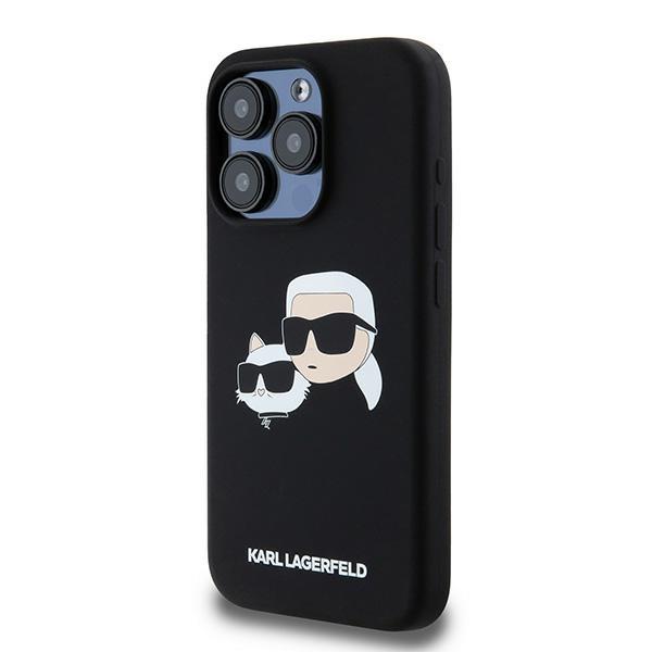 Karl Lagerfeld Klhmp15Lskchpplk Iphone 15 Pro 6.1 Czarny/Black Hardcase Silicone Karl & Choupette Magsafe