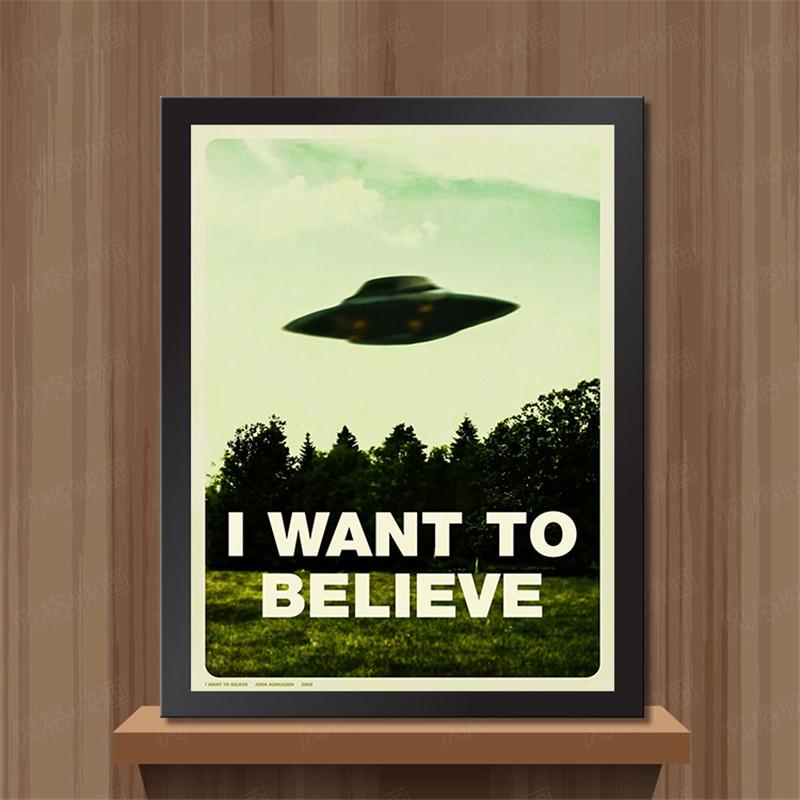 New Arrivals, Cartoon Poster, "I Want To Believe", X-file, Canvas Printing, Oil Painting, Decoration for Home