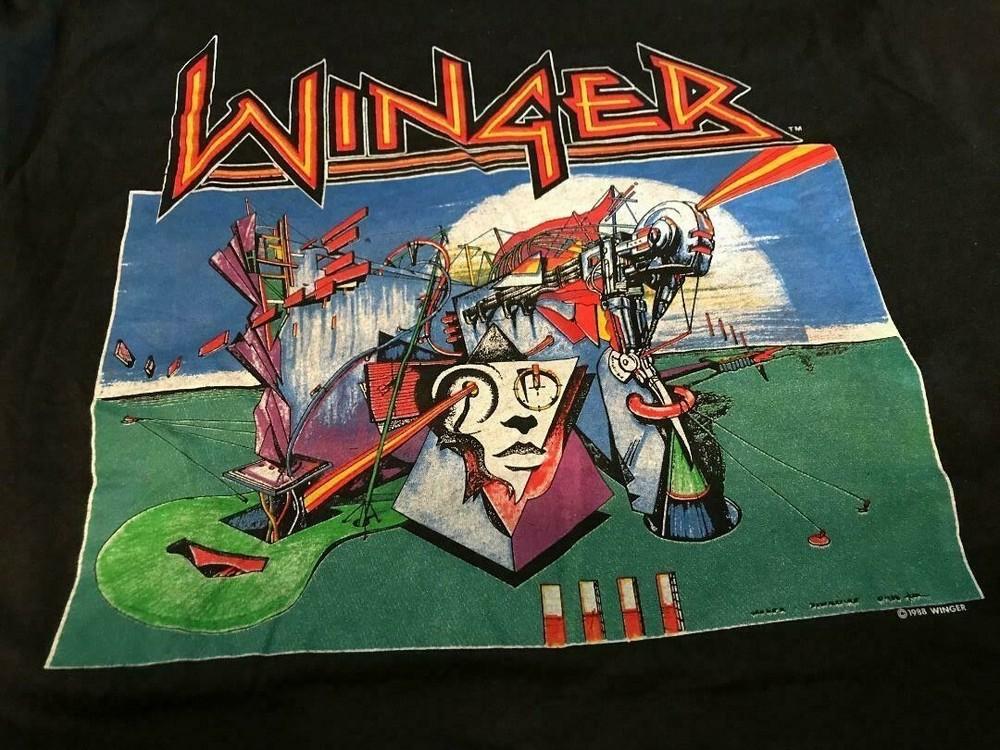 Редкий! Winger группа Черная Футболка Унисекс Концертный S до 5XL SG446 Унисекс Футболка