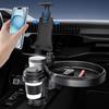 New Car Cup Holder Tray Adjustable with Phone Holder Tablet Tray Table 2 Cup Holders Road Trip & Car Traveling Essential Gadget