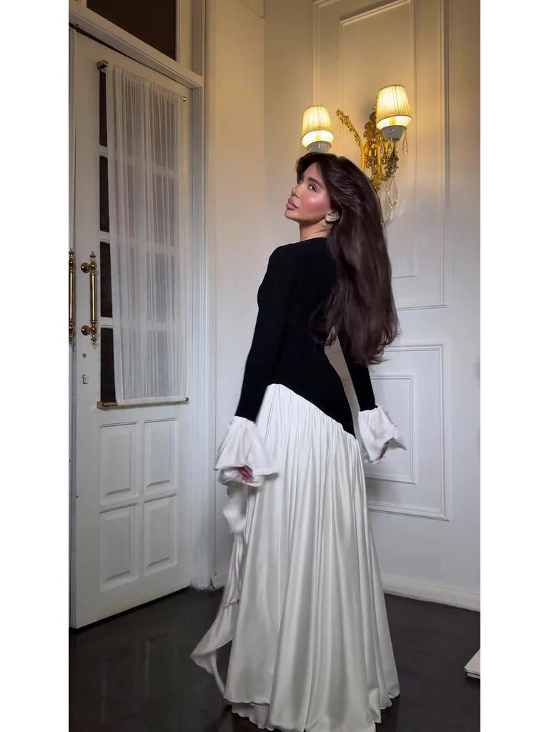 Элегантное летнее платье с длинным рукавом для женщин 2025