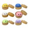 12Pcs Bubble Blowing Steamed Bun Cartoon Dumpling Sensory Toy with Steamer Pinch Fidget Toy Stress Relief