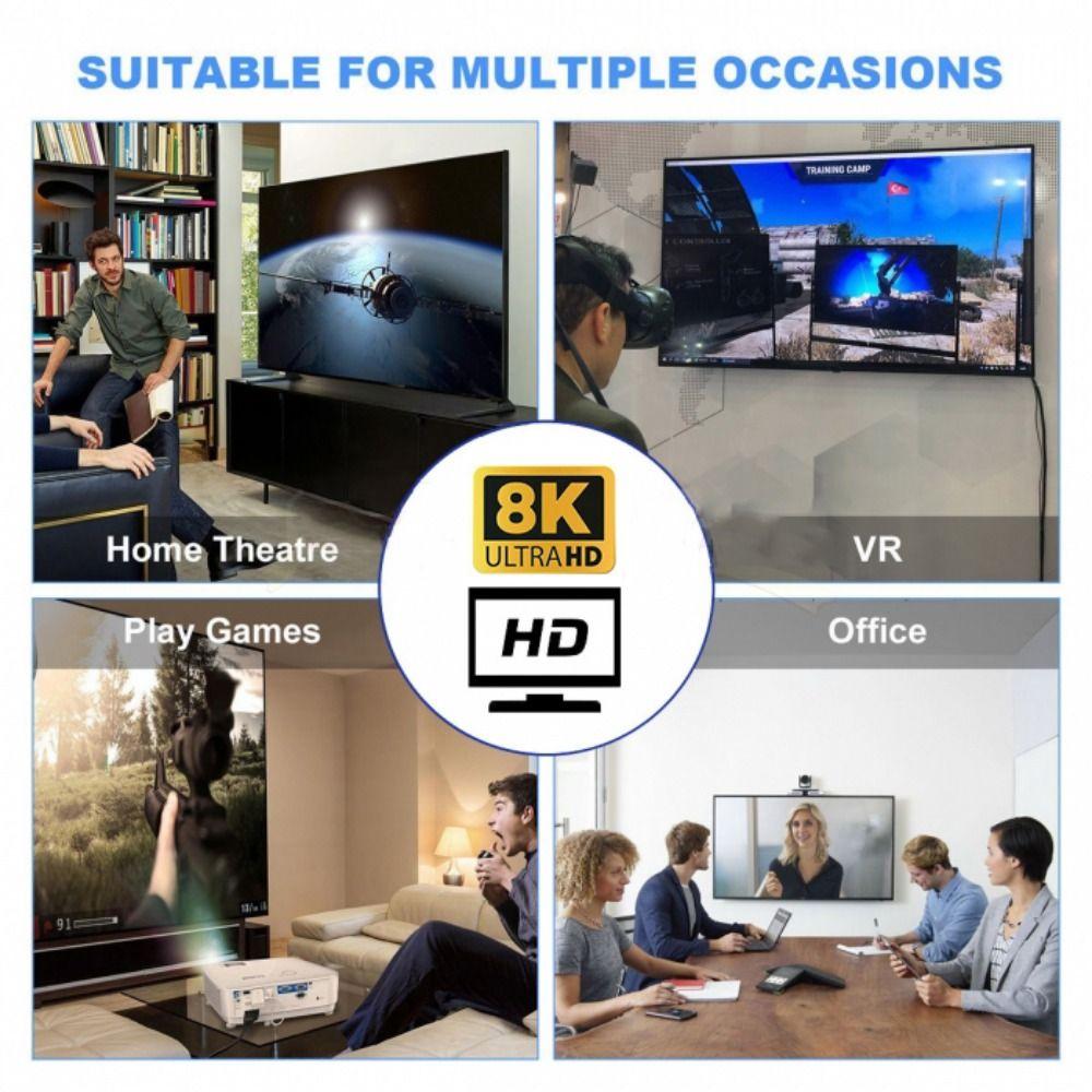 90 градусов Мужской на Женский HD 2.1 Mini / Micro HD в HDMI-совместимый конвертер 8K 60HZ HDTV адаптер