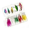 20Pcs/Set Fishing Lure Kit with Artificial Hard Bait Metal Spinner Blade Colorful Feather Freshwater Saltwater Fishing Accessories