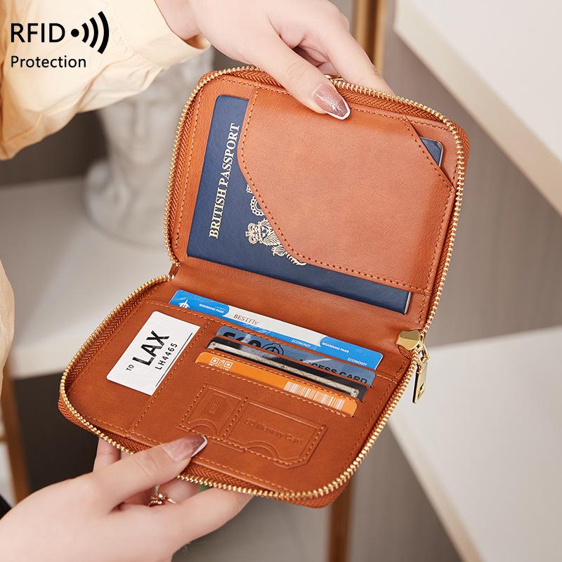 2024 Держатель для паспорта с RFID-защитой: Многофункциональная дорожная сумка-органайзер на молнии