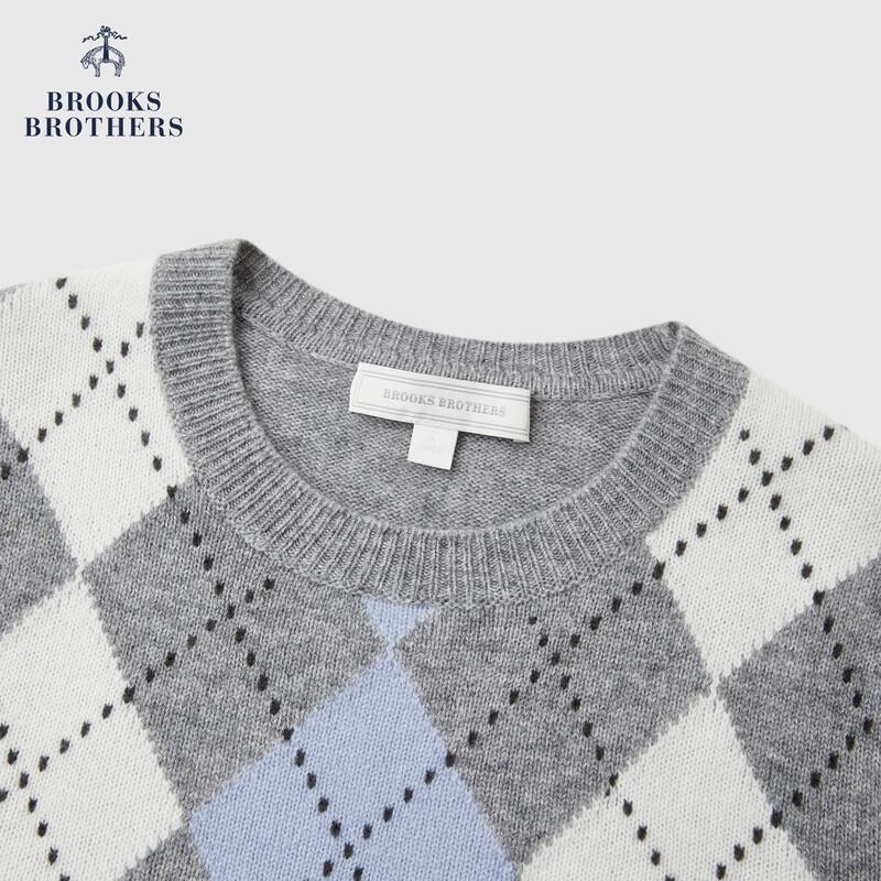 Женский джемпер в ромбы из чистой шерсти Brooks Brothers