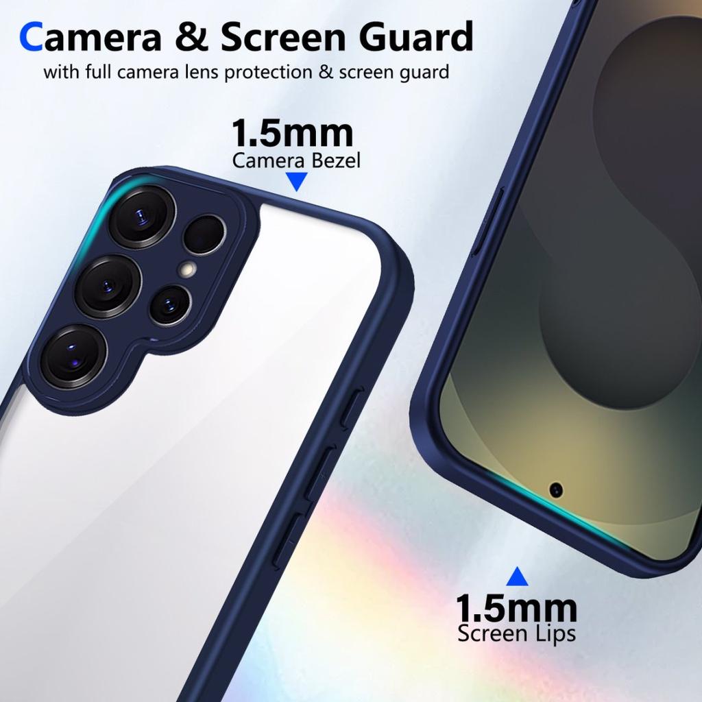 Прозрачный мягкий чехол для телефона для Samsung Galaxy S25 S24 S23 S22 Plus Ultra S21 S20 FE Противоударный защитный чехол Твердая акриловая оболочка