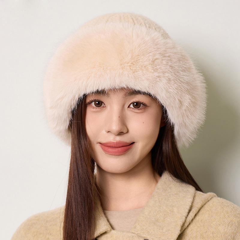 Knitted Hat Women's Autumn Winter Ear Protection Rabbit Plush Wool Hat
