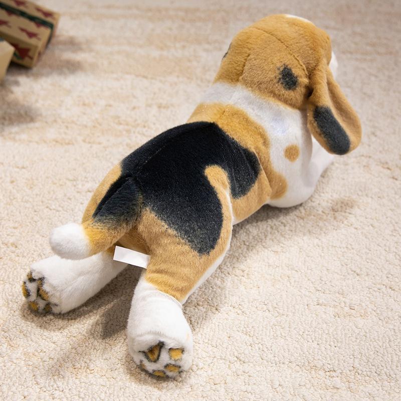 Simulation Beagle Plush Toy Cute Fluffy Cartoon Stuffed Animal Dog Doll Home Decor Gifts For Kids
