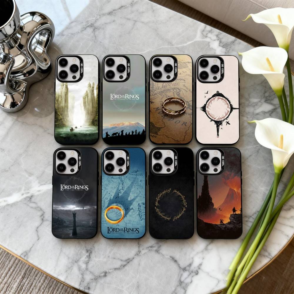 Чехол для телефона 'Властелин колец' (Movie T-The L-Lord-D R-Rings) для iPhone 17, 16, 15, 14, 13, 12, 11 Plus, Pro Max Черный Конфетный серебристый чехол для телефона