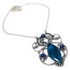 Blue Tourmaline, Lapis Handmade 925 Sterling Silver Necklace 18" D6N41