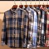 Мужские фланелевые куртки-рубашки с длинным рукавом, обычного кроя, на пуговицах, рабочие рубашки, верхняя одежда для мужчин, повседневная клетчатая рубашка из тяжелого хлопка с карманами