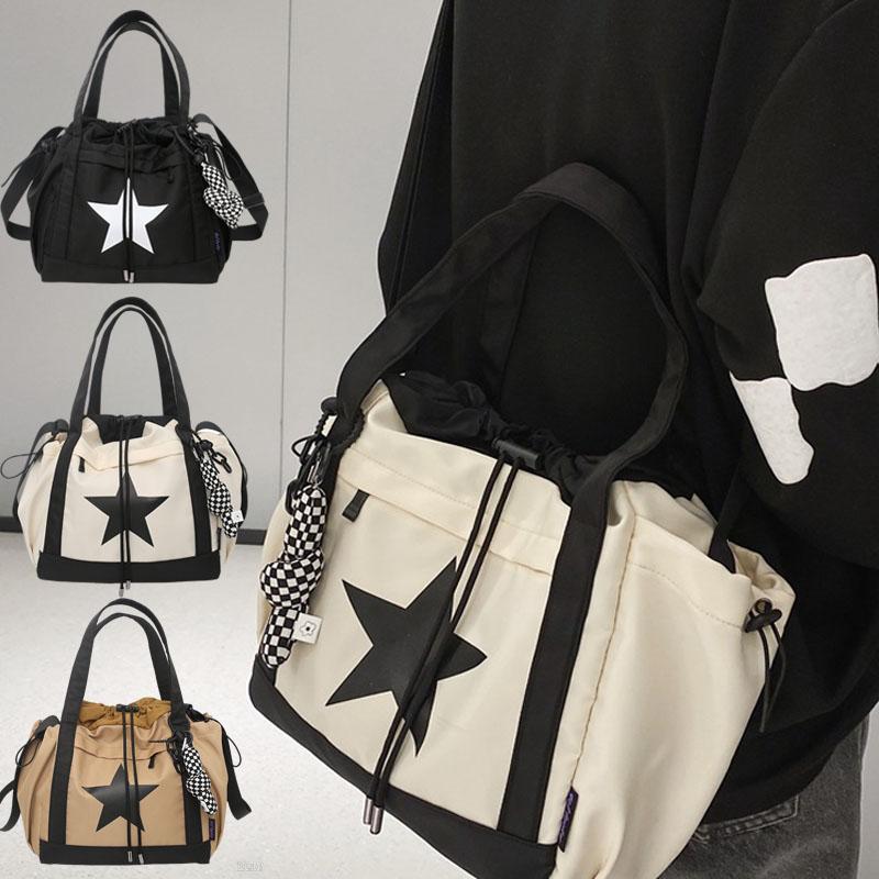 Women New Crossbody Bag Large Capacity Couple Shoulder Bag New Casual Nylon Tote Bag Luxury Drawstring Handbag