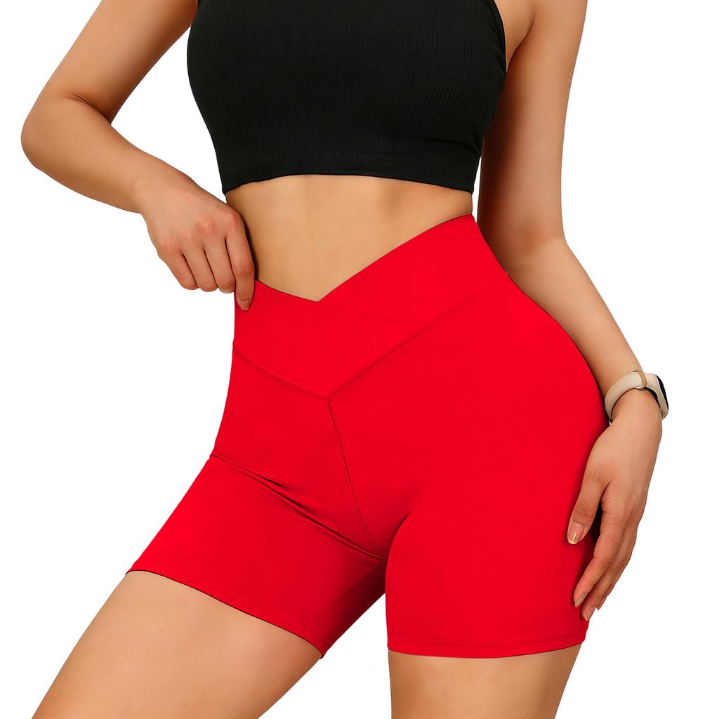 Ladies' Color V-waist Slim Fit Fashionable Versatile Casual Trend Shorts With Hip Coverage