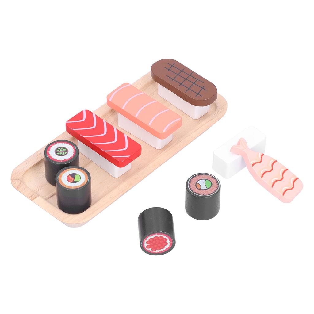 Wooden Sushi Restaurant Pretend Play Set Food Recognize Toy Children Kitchen Pretend Toy
