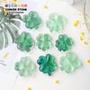 1PC Natural Crystal Green Fluorite Lucky Four Leaf Clover Pocket Ornament DIY Jewelry Household Supplies