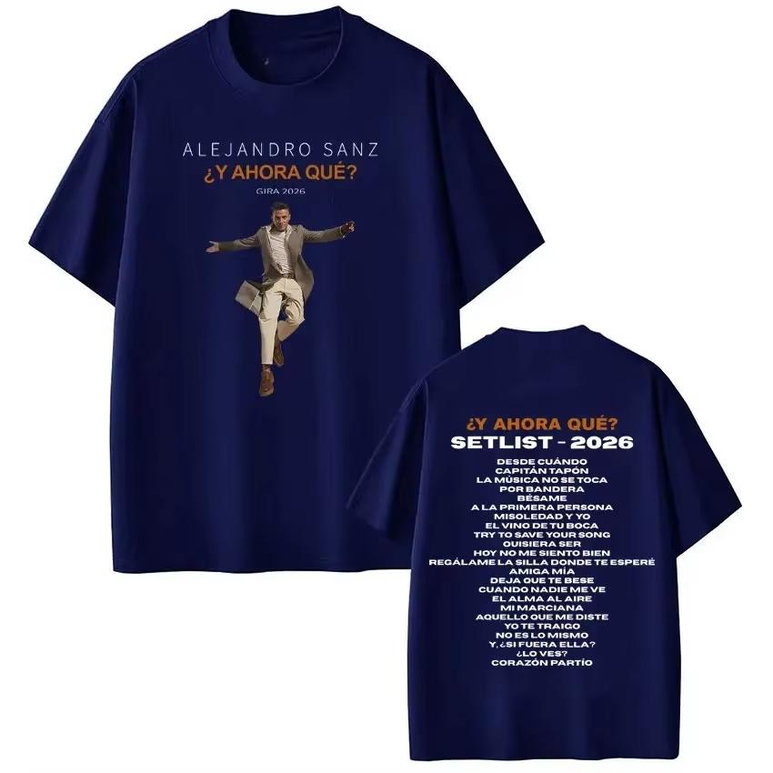 Summer 2026 BestSelling Outdoor Casual Trendy Unisexs ShortSleeved TShirt with Theme By Spanish Singer Alejandro Sanz Y2K