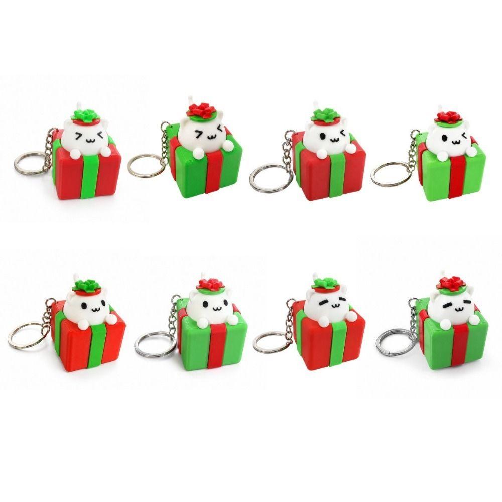 Cute Button Press Key Ring 3D Printed Fidget Bag Cat Keychain Party Small Gift