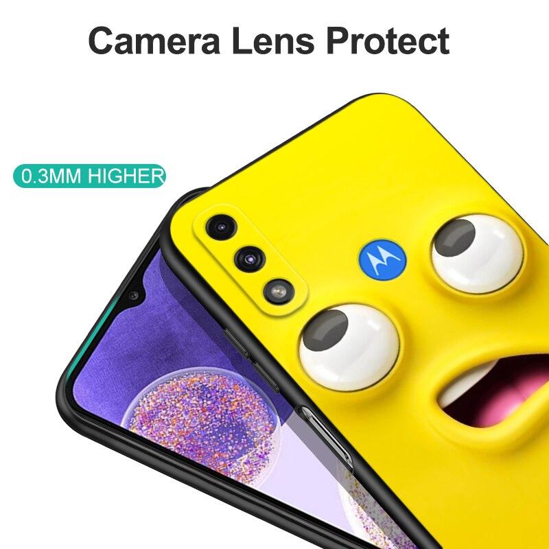 Для Motorola Moto E7 E7i Power Case задняя крышка телефона Мягкий силиконовый защитный черный чехол из ТПУ милый забавный