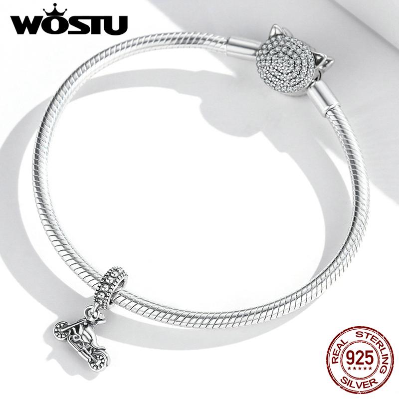 WOSTU Ретро оригинальные оксидированные реалистичные бусины из стерлингового серебра 925 пробы подходят для браслета, ювелирные изделия