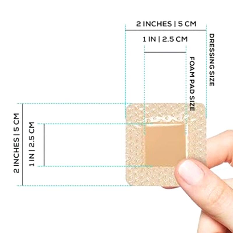 1 шт. Силиконовая пенная повязка, Водонепроницаемая и высокоабсорбирующая раневая повязка, Силиконовая пенная подушечка для ухода за ранами
