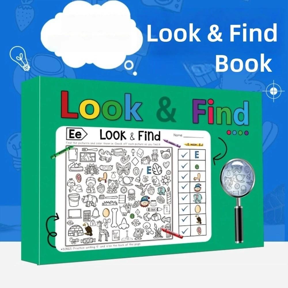 Interactive Find & Color Book Thicken Paper Enhanced Attention Hidden Object Coloring Book Observation Skills Seek & Color Book