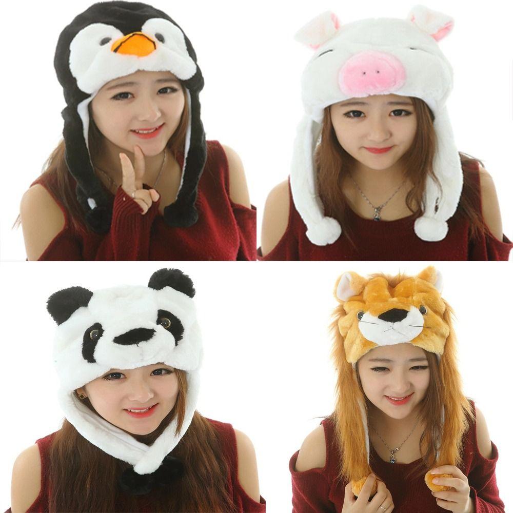 Neck Warmer Plush Moving Hat Animal Animal Hat Headgear Bomber Hat Animal Earflap Hat Christmas
