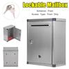 Stainless Steel Mailbox Outdoor Security Locking Mailbox Suggestion Box Letter Box Newspaper Mail Letter Post Home