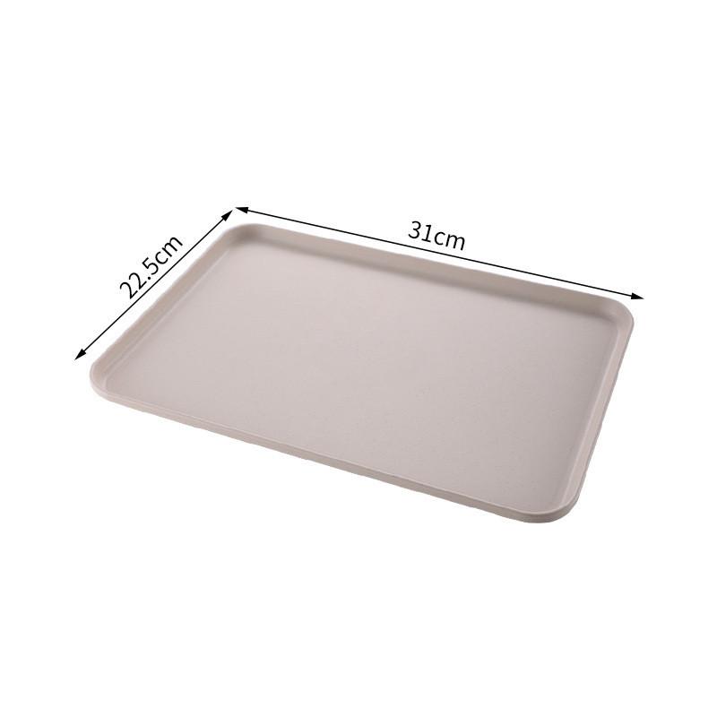 Nordic Style Rectangular Plastic Tray Household Thickened Food Plates Bread Pan Non-slip Tableware Storage Tray Kitchen Utensils