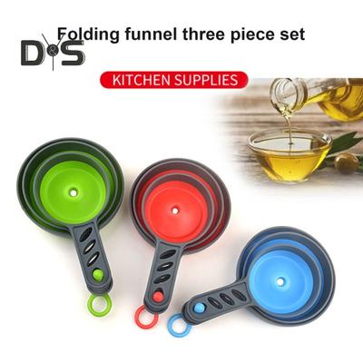 3 шт. износостойкая воронка для варенья с большим горлышком, прочная складная воронка для пищевых жидкостей, специй, масла