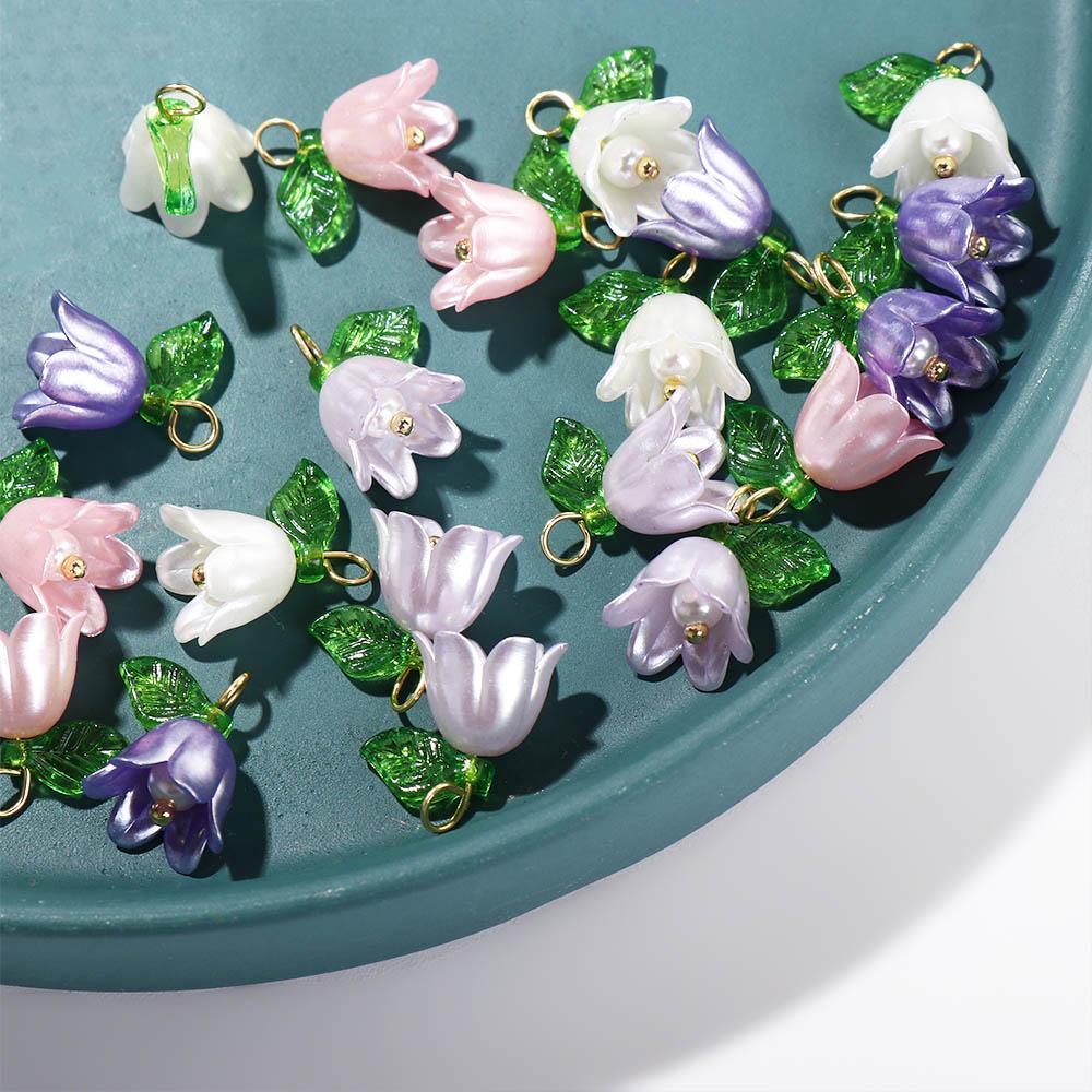 Набор для изготовления Заколка Ручная работа Бусины Лэмпворк Бусины с Цветами и Листьями Бусины-Колокольчики Орхидея Россыпью Бусины
