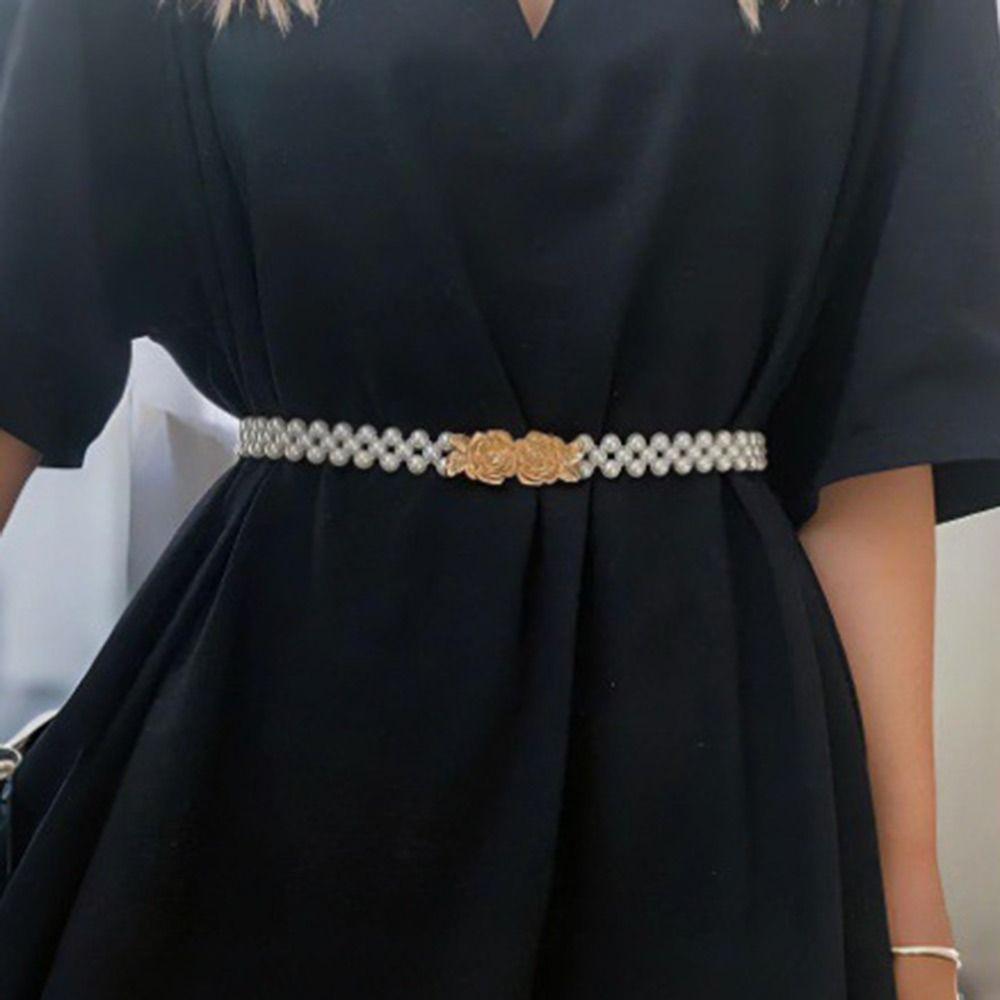 Pearls and Rhinestones Butterfly Pearl Belt  For Skirts Dress Top Sweater Coat