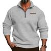 Fall Winter Men Sweatshirt Half Zipper Stand Collar Loose Solid Color Thick Plush