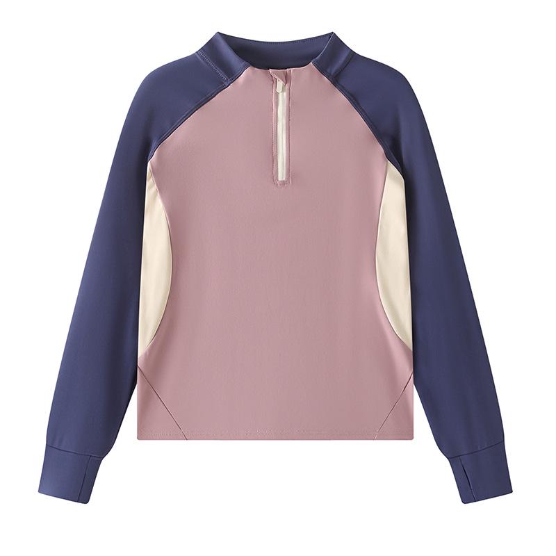 25 Новых спортивных футболок с длинным рукавом для девочек в стиле колор-блок - Модные базовые вещи для повседневной носки весной/осенью
